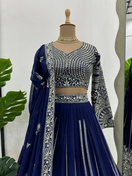 Best Quality Georgette Lehenga Choli With Thread with Sequence Work  Designer Lehenga Choli