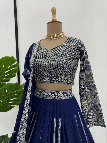 Best Quality Georgette Lehenga Choli With Thread with Sequence Work  Designer Lehenga Choli