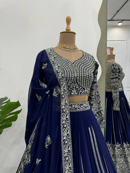 Best Quality Georgette Lehenga Choli With Thread with Sequence Work  Designer Lehenga Choli