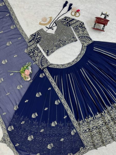 Best Quality Georgette Lehenga Choli With Thread with Sequence Work  Designer Lehenga Choli