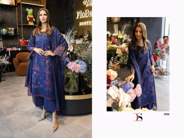 Best Selling Pure Cotton Embroidered Pakistani Suit Set with Net Dupatta Pakistani Suits Wholesale