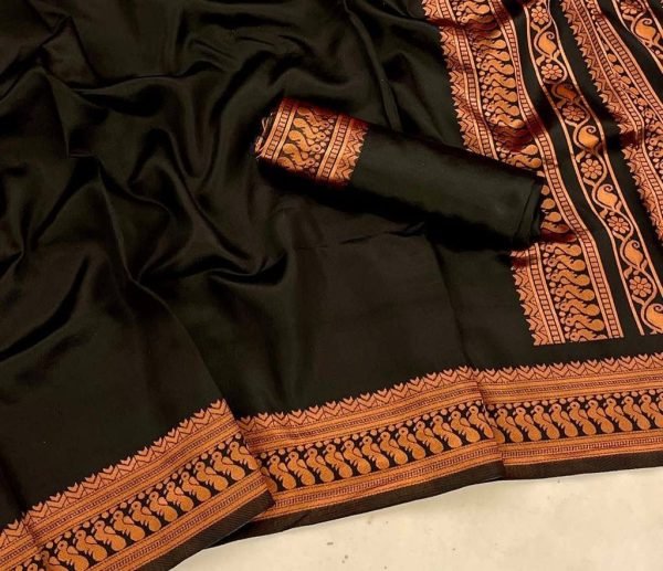 Black Banarasi Soft Silk Saree  Banarasi Saree Wholesale