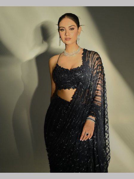 Black Color Bollywood BlockBuster Mono Net Saree  Bollywood Fancy Sarees Wholesale