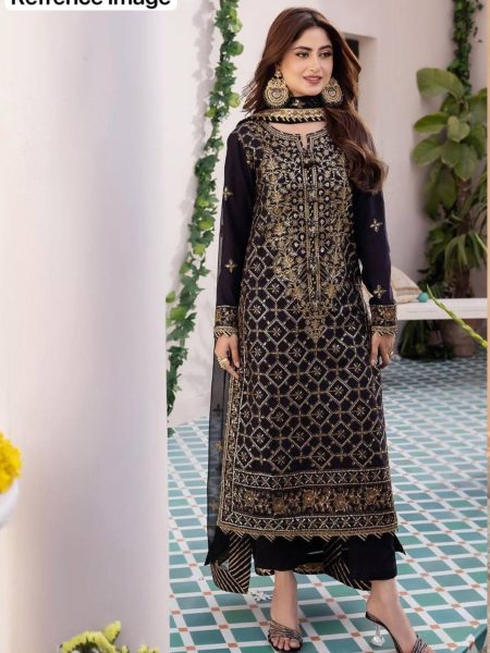 Black Color Fully Stitched Georgette Suits  Ready To Wear Suit
