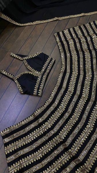 Black Color Heavy Kasturi Silk Lehenga Choli With Sequence Work  Designer Lehenga Choli