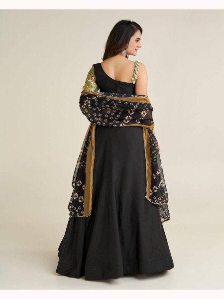 Black Color Navratri Special Stylish Lehenga Choli  Navratri Lehnega Choli