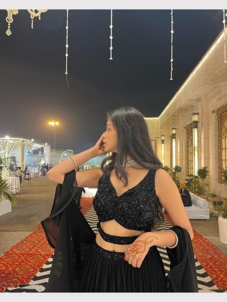 Black Color Pure Georgette Lehenga Choli  Designer Lehenga Choli