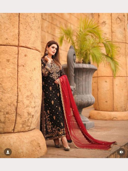 Black Color Sequence Embroidery Work Salwar Suits Designer Plazzo Salwar Suits Wholesale