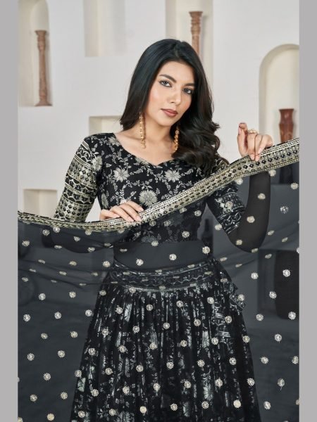 Black Color Zari And Sequence Embroidery Lehenga Choli  Designer Lehenga Choli