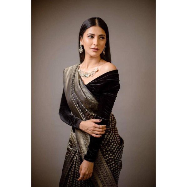 Black & Gold Toned Organic Banarasi Silk Saree For Wedding Wear  Banarasi Saree Wholesale