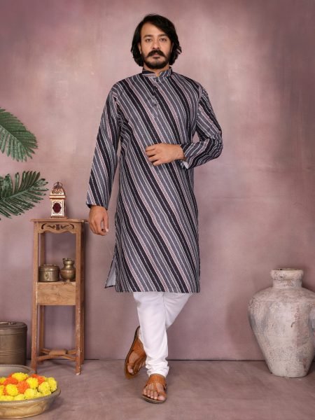 Black Heavy Cotton Kurta Set At Wholesale Price for Traditional Functions Kurta Pajama Wholesale
