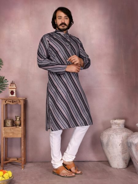 Black Heavy Cotton Kurta Set At Wholesale Price for Traditional Functions Kurta Pajama Wholesale
