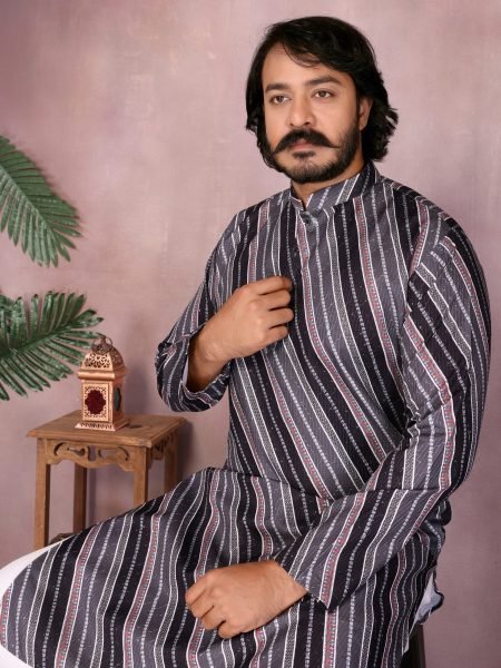 Black Heavy Cotton Kurta Set At Wholesale Price for Traditional Functions Kurta Pajama Wholesale