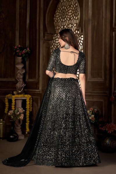 Black Net With Embroidery Work Lehenga Choli Designer Lehenga Choli