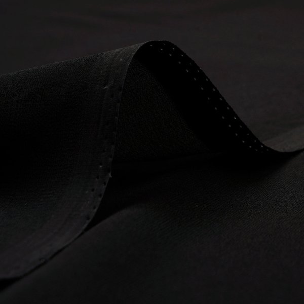 Black Plain Premium Fox Georgette Fabric Plain fabric