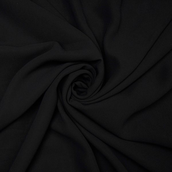 Black Plain Premium Fox Georgette Fabric Plain fabric