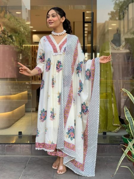 Blooming Cotton Kurti Set with Matching Printed Dupatta at Wholesale Rate 