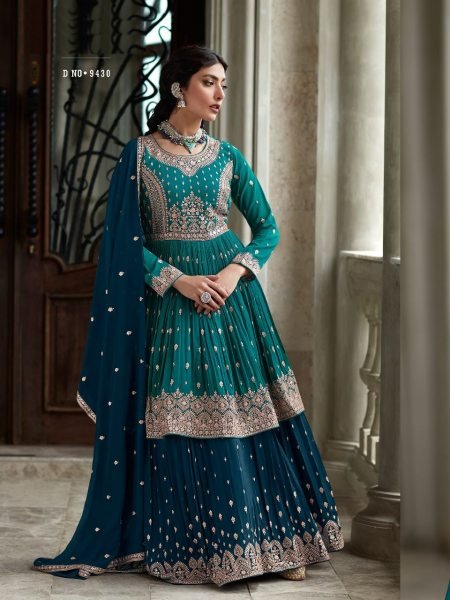  Blooming Georgatte With Embriodery Siquance work Plazzo Suit Designer Plazzo Salwar Suits Wholesale