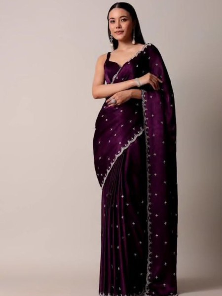 Blooming Rangoli Silk Saree With Sequance Embroidery work  Sarees 