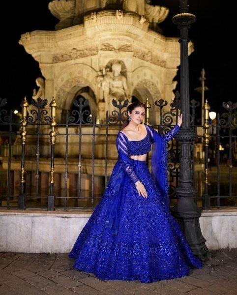 Blue Color Net Lehenga Choli With Sequence Work  Designer Lehenga Choli
