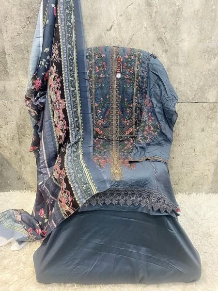 Blue Embroidered Rayon Salwar Kameez Set Hoor Tex H-377 C Pakistani Style Pakistani Suits Wholesale