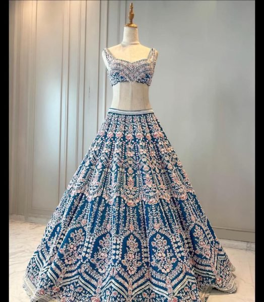 Blue Taffeta Silk  Heavy Coding Work Designer Lehenga Choli Designer Lehenga Choli