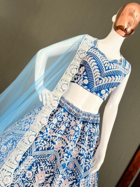 Blue Taffeta Silk  Heavy Coding Work Designer Lehenga Choli Designer Lehenga Choli