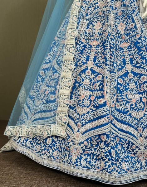Blue Taffeta Silk  Heavy Coding Work Designer Lehenga Choli Designer Lehenga Choli