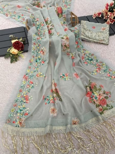 Bollywood Aliya Bhatt Speical Soft Tabi Organza Saree  Organza Sarees Wholesale