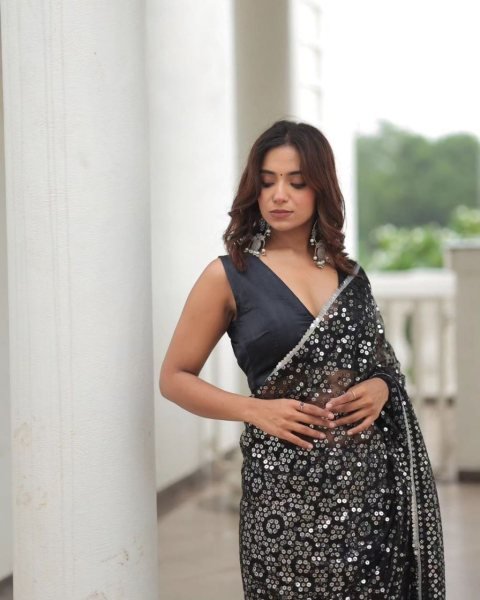 Bollywood Style Black Georgette saree  Bollywood Fancy Sarees Wholesale