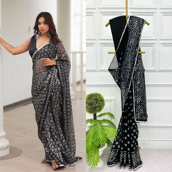 Bollywood Style Black Georgette saree  Bollywood Fancy Sarees Wholesale