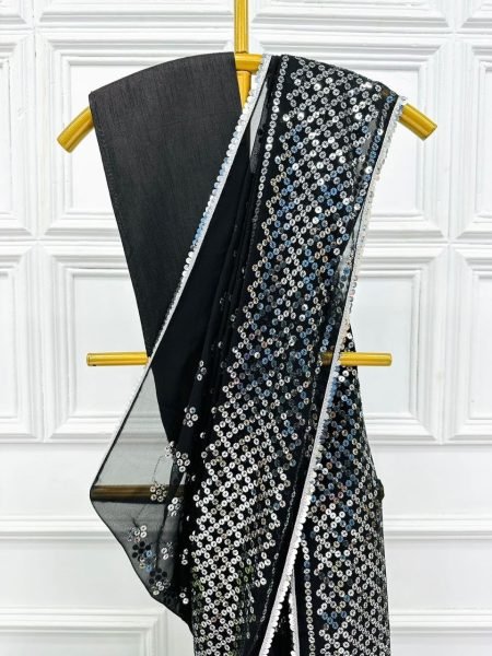 Bollywood Style Black Georgette saree  Bollywood Fancy Sarees Wholesale