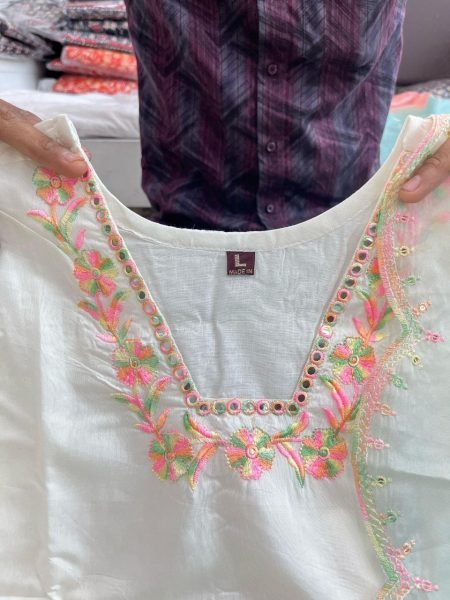 Bollywood Style Multicolor Embroidered Sharara Set in Banana Cotton Ready to Wear Party Palazzo Suit at Wholesale Price Ready To Wear Collection