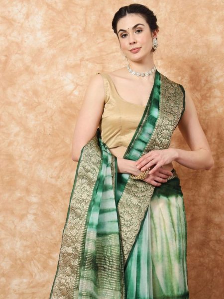 Breathtaking Kora Organza Jacquard Saree with Soft Sibori Design and Zari Work Organza Sarees Wholesale