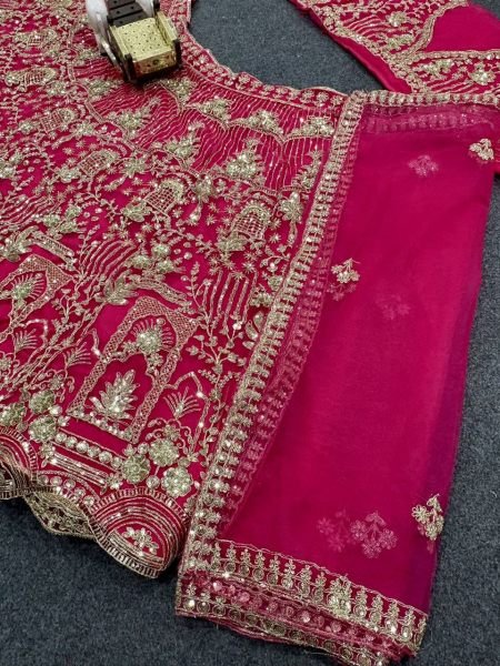 Bridal Partywear Look in Pink Soft Net Lehenga with Sequins & Dupatta Wedding Ready Style Designer Lehenga Choli