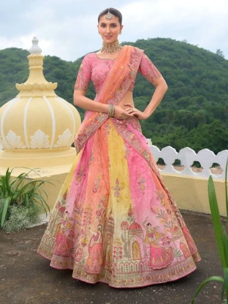 Bridal Special Designer Heavy  Silk Lehenga Choli With Khatli Embroidery Work  Bridal Lehenga Choli