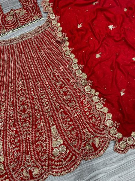 Bridal Special Latest  Designer Red Silk Lehenga Choli   Bridal Lehenga Choli