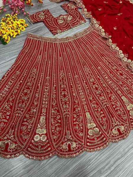 Bridal Special Latest  Designer Red Silk Lehenga Choli   Bridal Lehenga Choli