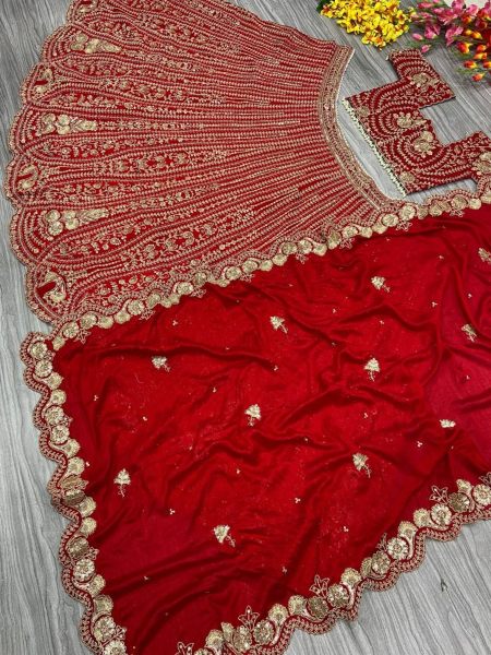 Bridal Special Latest  Designer Red Silk Lehenga Choli   Bridal Lehenga Choli