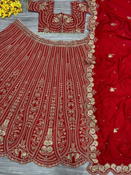 Bridal Special Latest  Designer Red Silk Lehenga Choli   Bridal Lehenga Choli