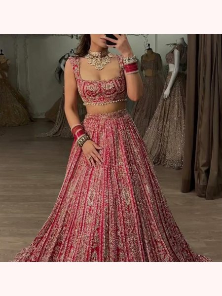 Bridal Special Latest  Designer Red Silk Lehenga Choli   Bridal Lehenga Choli