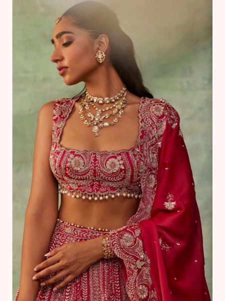 Bridal Special Latest  Designer Red Silk Lehenga Choli   Bridal Lehenga Choli