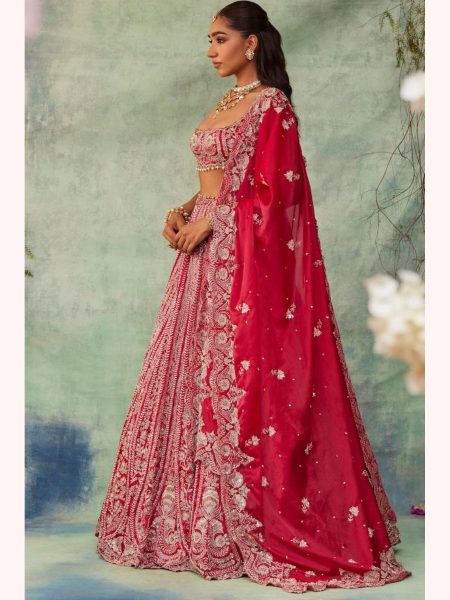 Bridal Special Latest  Designer Red Silk Lehenga Choli   Bridal Lehenga Choli