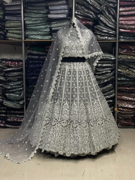 Bridal Wear Butterfly Net With Embroidery Work Lehenga Choli  Bridal Lehenga Choli