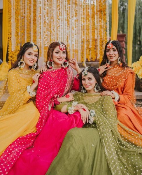 Bridesmaids Designer Anarkali Frock Gowns With Heavy Net Duppata  Ready To Wear Collection