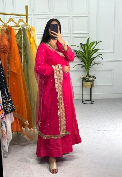 Bridesmaids Designer Anarkali Frock Gowns With Heavy Net Duppata  Ready To Wear Collection