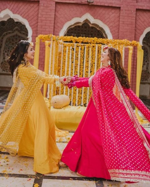 Bridesmaids Designer Anarkali Frock Gowns With Heavy Net Duppata  Ready To Wear Collection