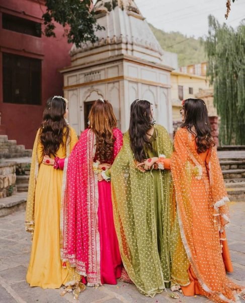 Bridesmaids Designer Anarkali Frock Gowns With Heavy Net Duppata  Ready To Wear Collection