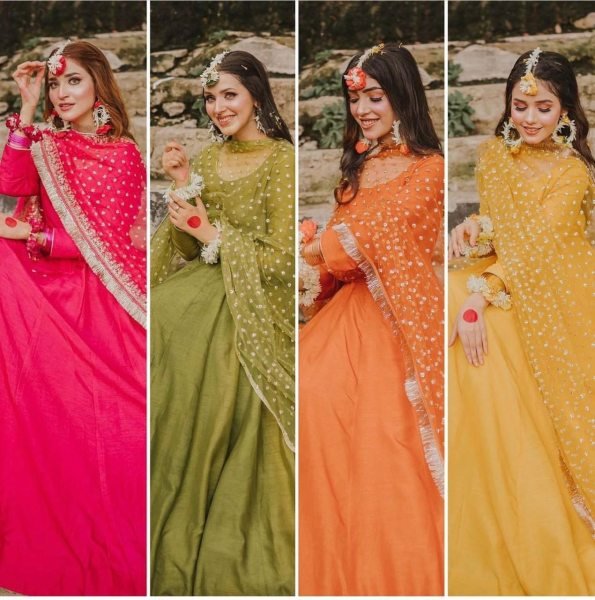 Bridesmaids Designer Anarkali Frock Gowns With Heavy Net Duppata  Ready To Wear Collection