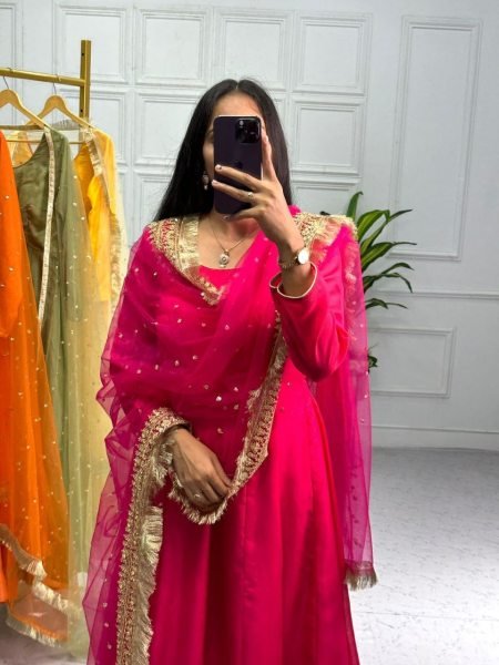 Bridesmaids Designer Anarkali Frock Gowns With Heavy Net Duppata  Ready To Wear Collection